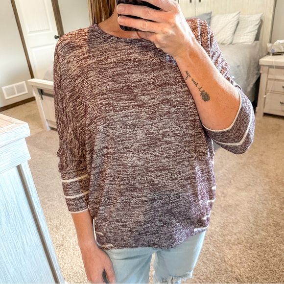 Market & Spruce Tops - Market & Spruce Purple Striped Detail Blouse Women’s Size Small